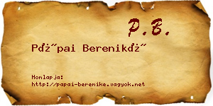 Pápai Bereniké névjegykártya